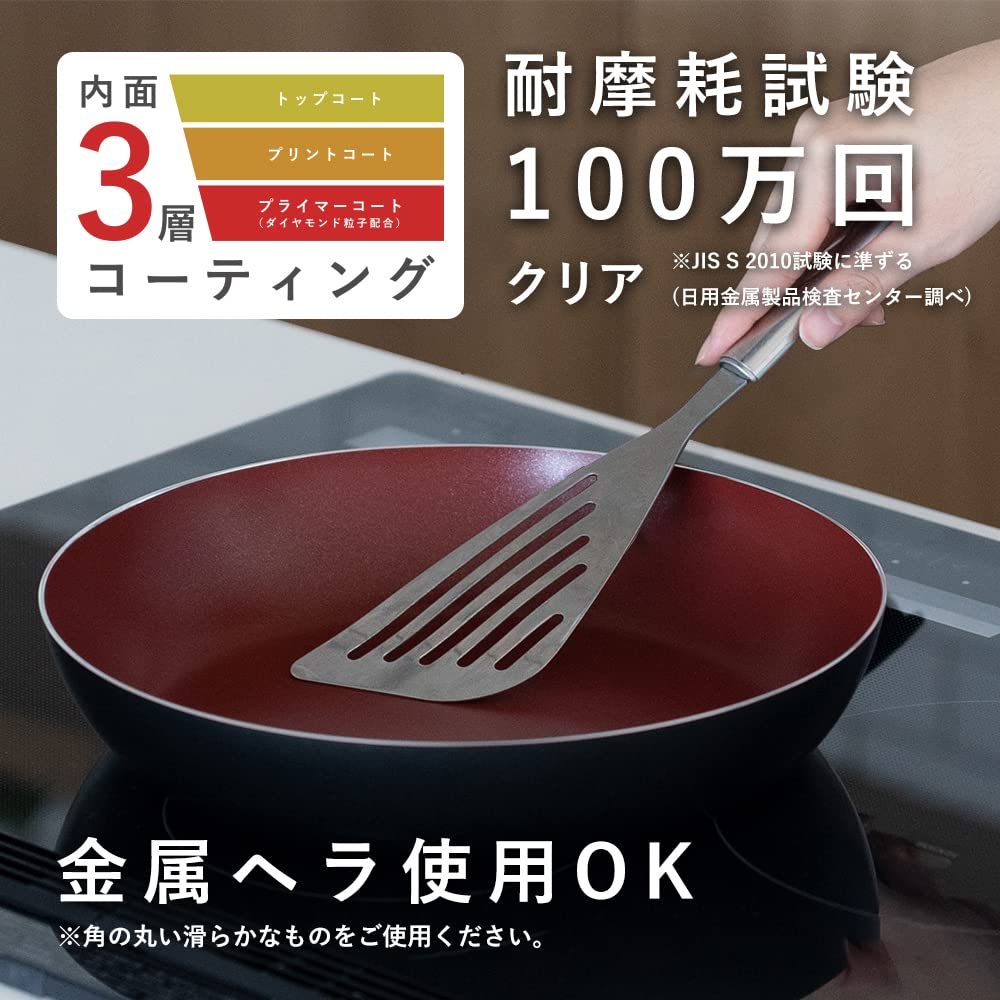 Pearl Metal 5-Piece Cookware Set, B, IH Compatible, Diamond Coat, Cook Sign, HB-5622