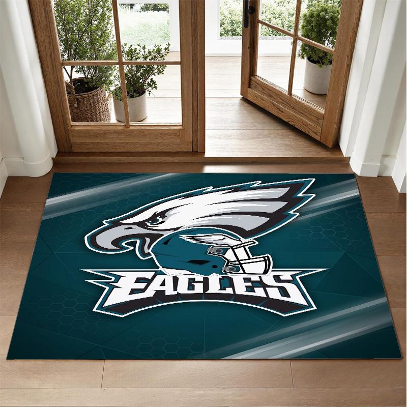 Philadelphia Eagles Design Crystal Velvet Rug Soft Decorative Mat for Bedroom Entrance