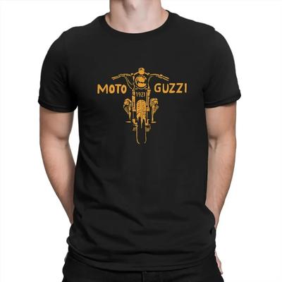 Moto Guzzi Washed Orange Unique Polyester TShirt Motorcycle Top Quality New Design Graphic T Shirt Short Sleeve