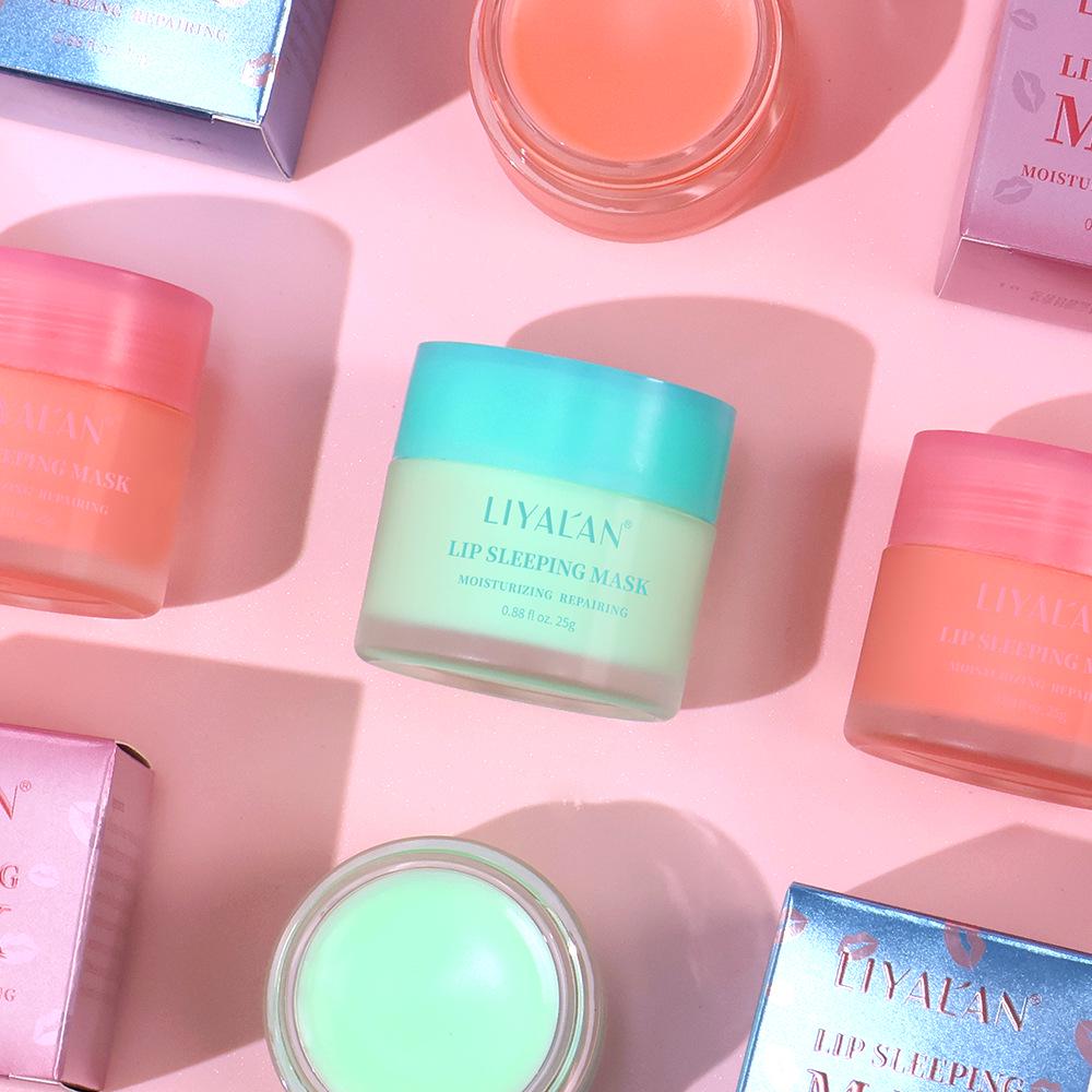 Masque de nuit hydratant pour les lèvres - Fraise et Pomme Verte