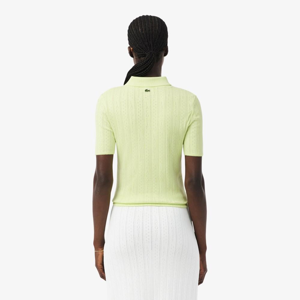 [lacoste] Women's Pointelle Ribbon Croc Polo Shirt DF5296-56GBIC