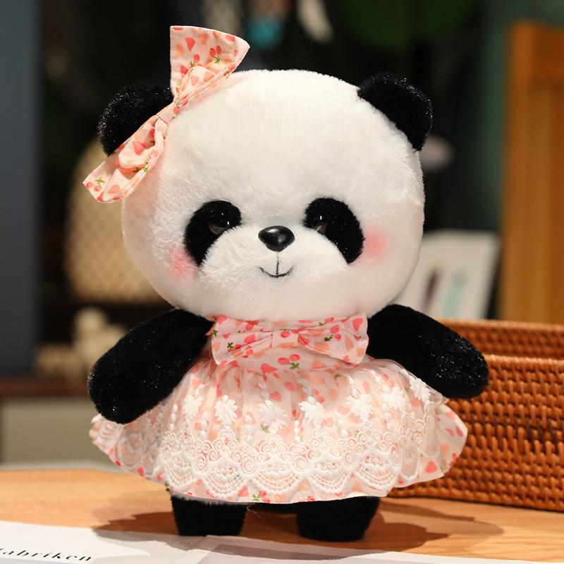 Sweet Cute Lolita Dress Panda Plush Toys Cartoon Girls Birthday Gifts Dolls