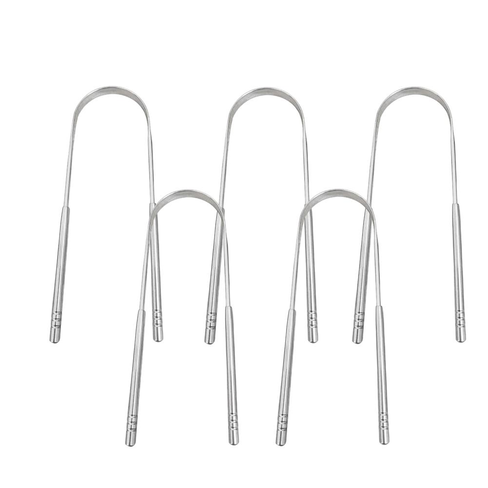 1/3/5/10 Stuks Roestvrij Staal Tongschraper U-Vormig Metaal Frisse Adem Reiniging Gecoat Mondhygiëne Verzorgingstools Combo