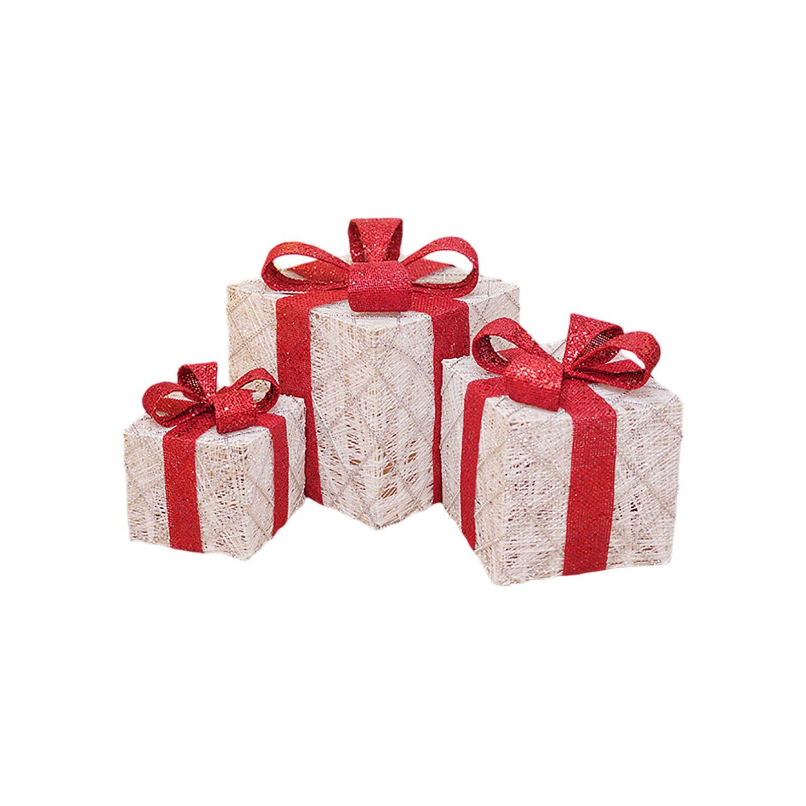 

Рождественские огни Подарочная коробка Украшение Набор из 3 штук One Size