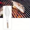1Pc Barbecue Fish Grill Basket Stainless Steel Wired with Handle Outdoor Kitchen BBQ Tool for Camping