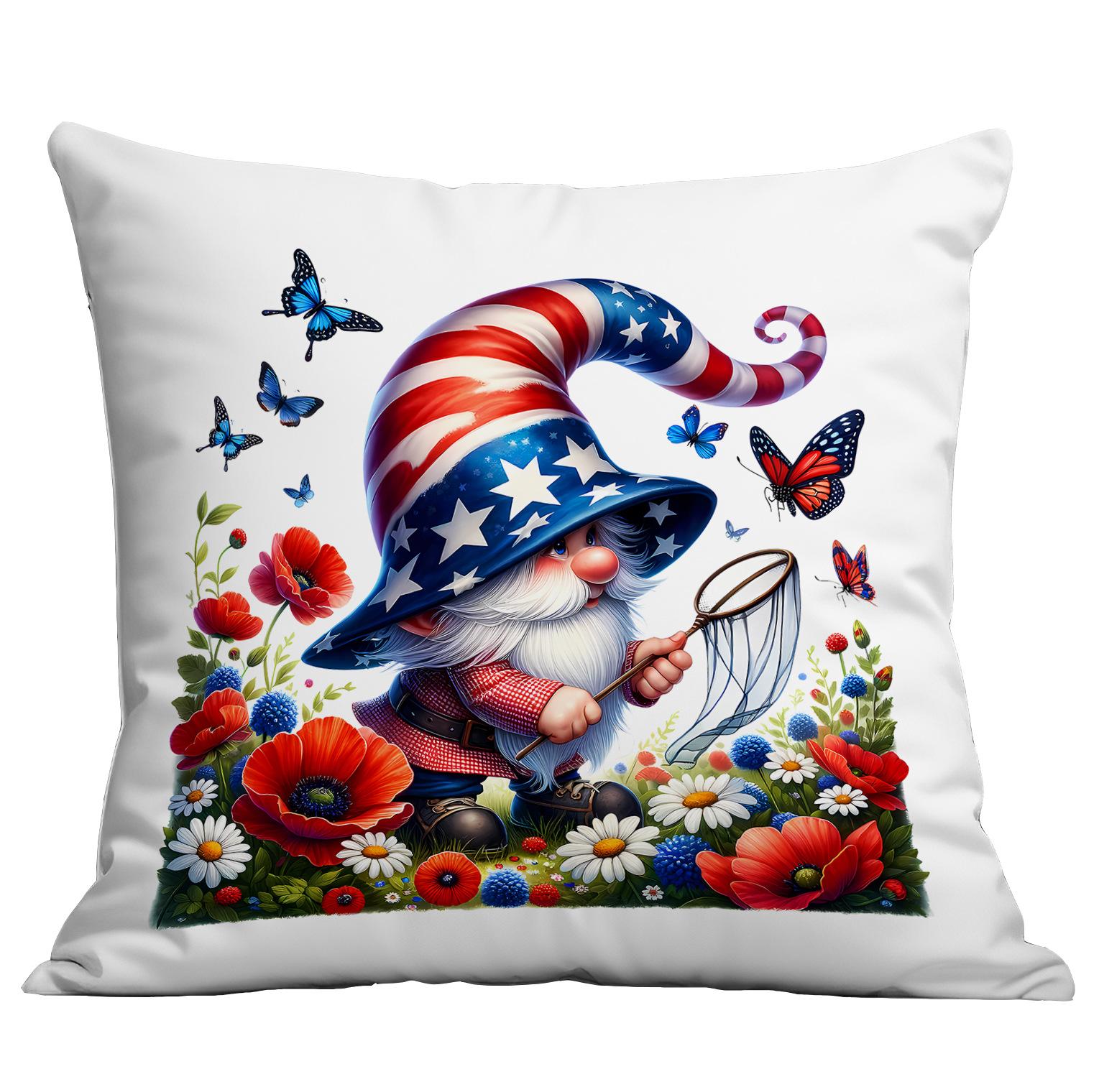 

Новая наволочка Патриот Гном Домашняя Диванная Подушка Наволочка Украшение 45 * 45Cm