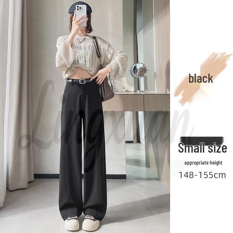 

High-End Women s Wide-Leg Straight Pants: Spring/Autumn High-Waisted Draped Casuals for Petite Frame Large