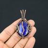 Lapis Lazuli Pendant Handmade Gemstone Jewelry, 999 Copper Wire Wrapped Pendant ,Unique Design Jewelry Pendant