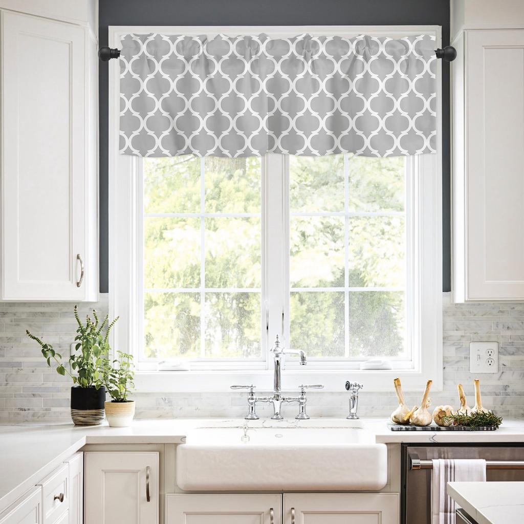 Lemon and Tartan Window Top Curtain Fashion Printing Light Blocking Short Window Valance Curtain for Kitchen Bedroom