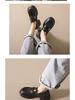 Qi Le 2024 Women's Spring/Summer Round Toe Chunky Heel Leather Loafers
