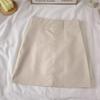 Autumn/Winter 2023 Women's PU Leather A-Line Skirt - High Waist, Slim Fit, Knee-Length, Casual Korean Style