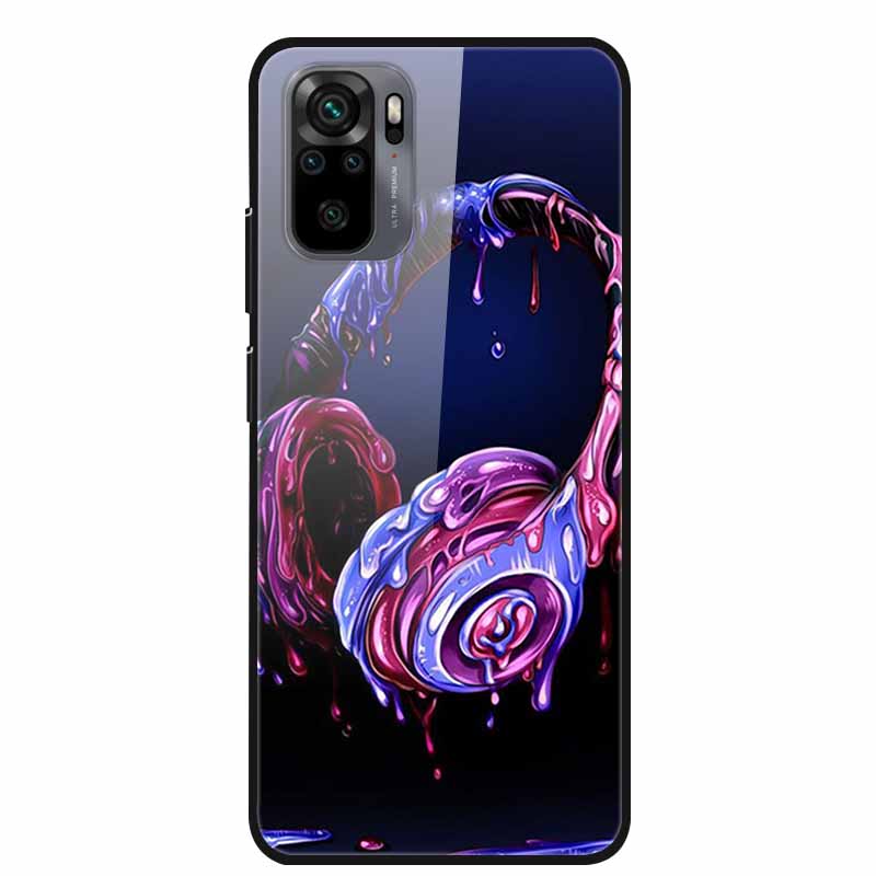 Edzett Üveg tok Redmi Note 10 Pro-hoz Fedél Kemény tok Xiaomi Redmi Note10 5G Telefon Tokhoz Note10 Pro Fundas TPU Lökhárító