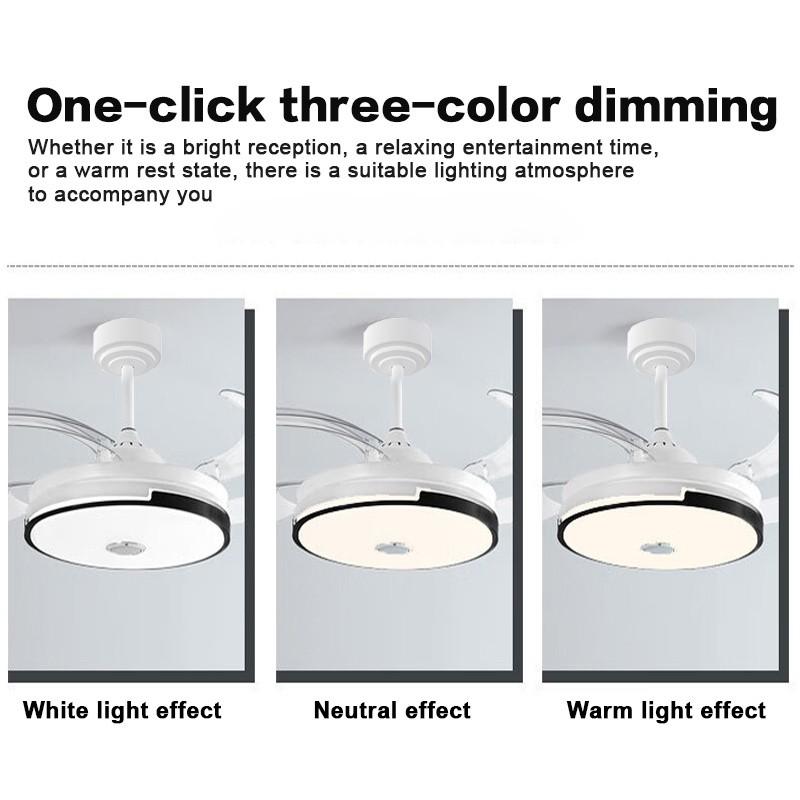 6-gear Adjustment Invisible Fan Ceiling Fan With Light Household Bedroom LED Lighting Electric Fan Bluetooth Audio Fan Light