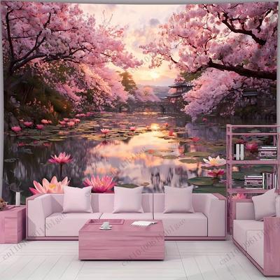 Decorare Casă Primăvară Sakura Estetică Agățătoare de Perete Fundal Dormitor Cameră Studențești Cadou de Ziua de Naștere Obiect de Decorat Camera
