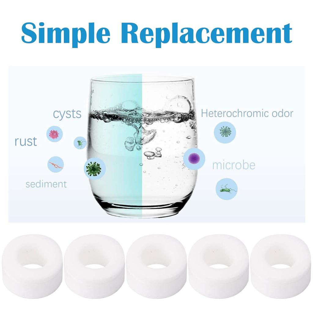5 Pcs Sink Water Faucet Filter Cartridge Replacements,Sink Water Filter Faucet Water Filter, Removes Chlorine Fluoride Heavy Metals,Soften Hard Water