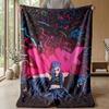 Graffiti LOLPrinted Flannel Blanket Cozy Skin-Friendly Warm Throw for Couch Bed Indoor Daily Use