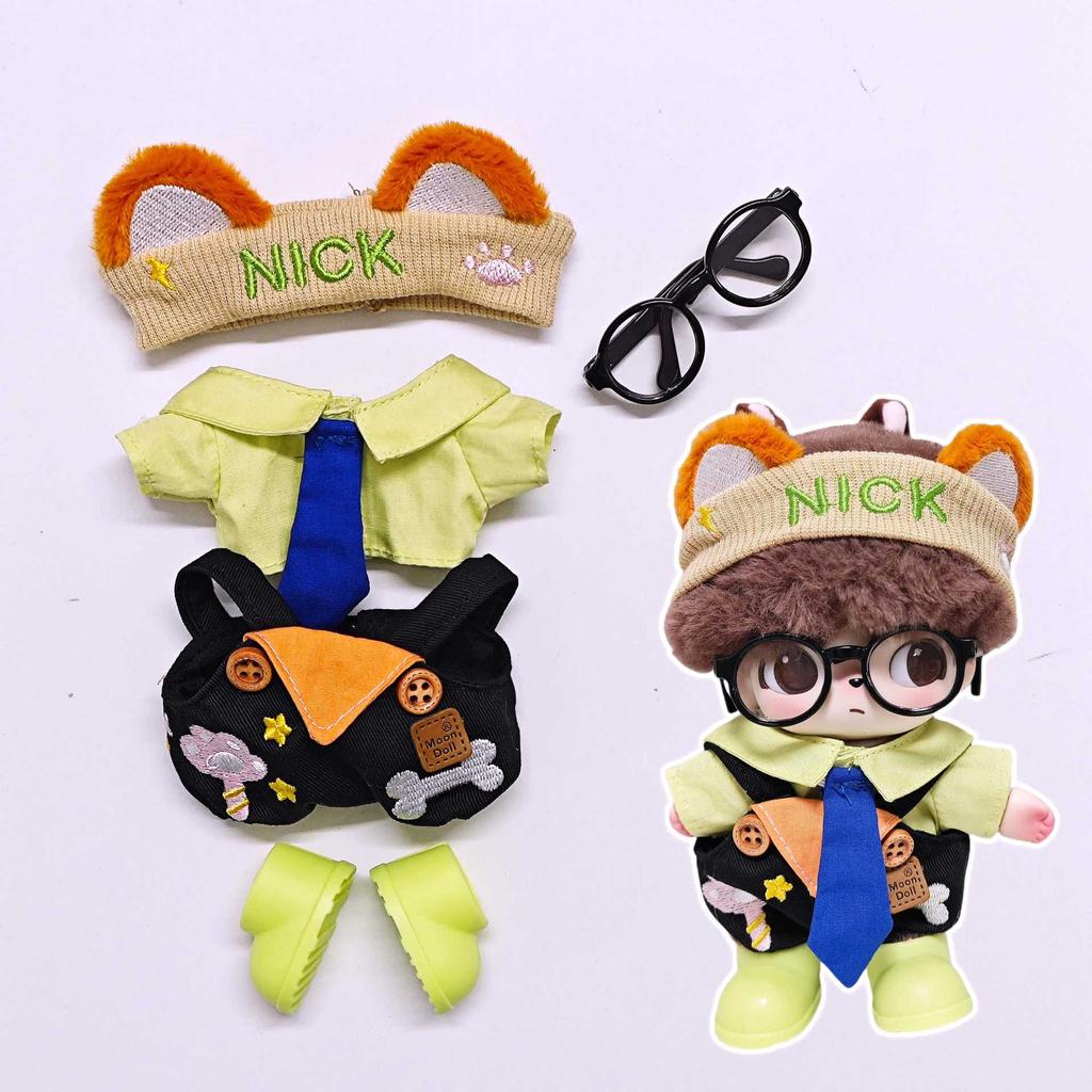 DIMOO WORLD Baby Clothes Blue Star Bone Suspenders Pants Suit Handsome Fashion Doll Clothes