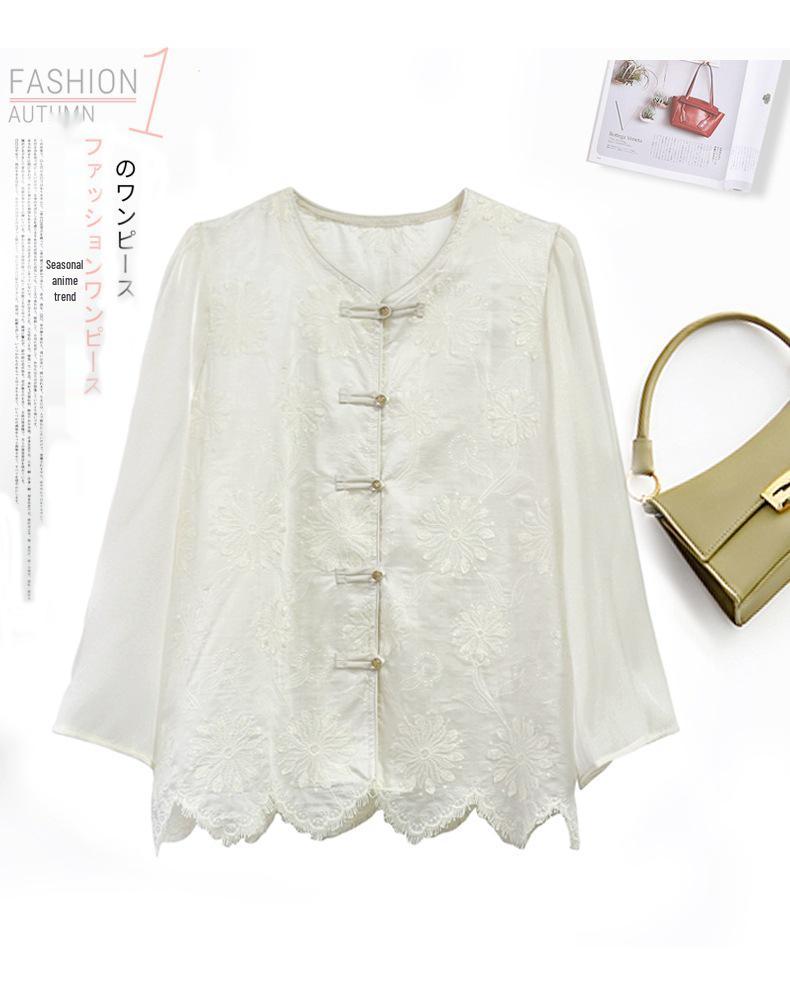 2025 Spring/Autumn Women's Retro Embroidered Short Jacket: Lightweight, Sun-Protection