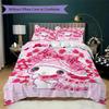 Cute Pink Melody Cartoon Bedding Without Core 1 Duvet Cover 2 Pillowcase Without Core Soft And Comfortable Bedding Set