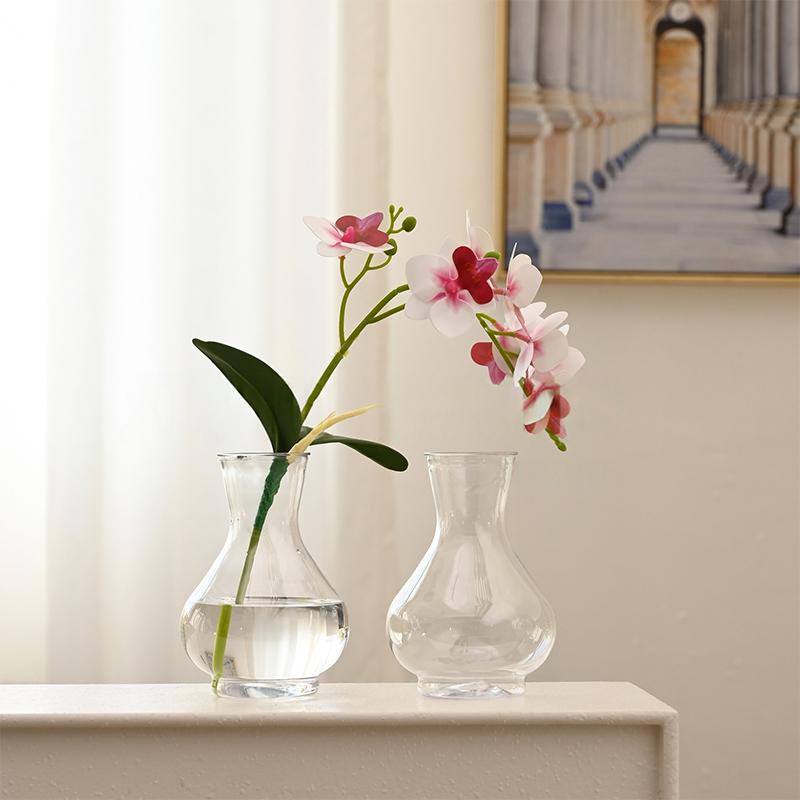 1Pc Plastic Striped Vases Transparent Vases Large-Bellied Vase For Wedding Banquets, Festivals And Home Table Decoration