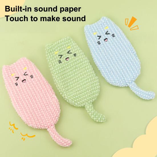 Crinkle Sound Cat Toy Cute Cat Shape Kitten Kicker Toy Interactive Plush Cat Kicker Toy Relieves Boredom for Indoor Cats Entertainment Promotes Kitty