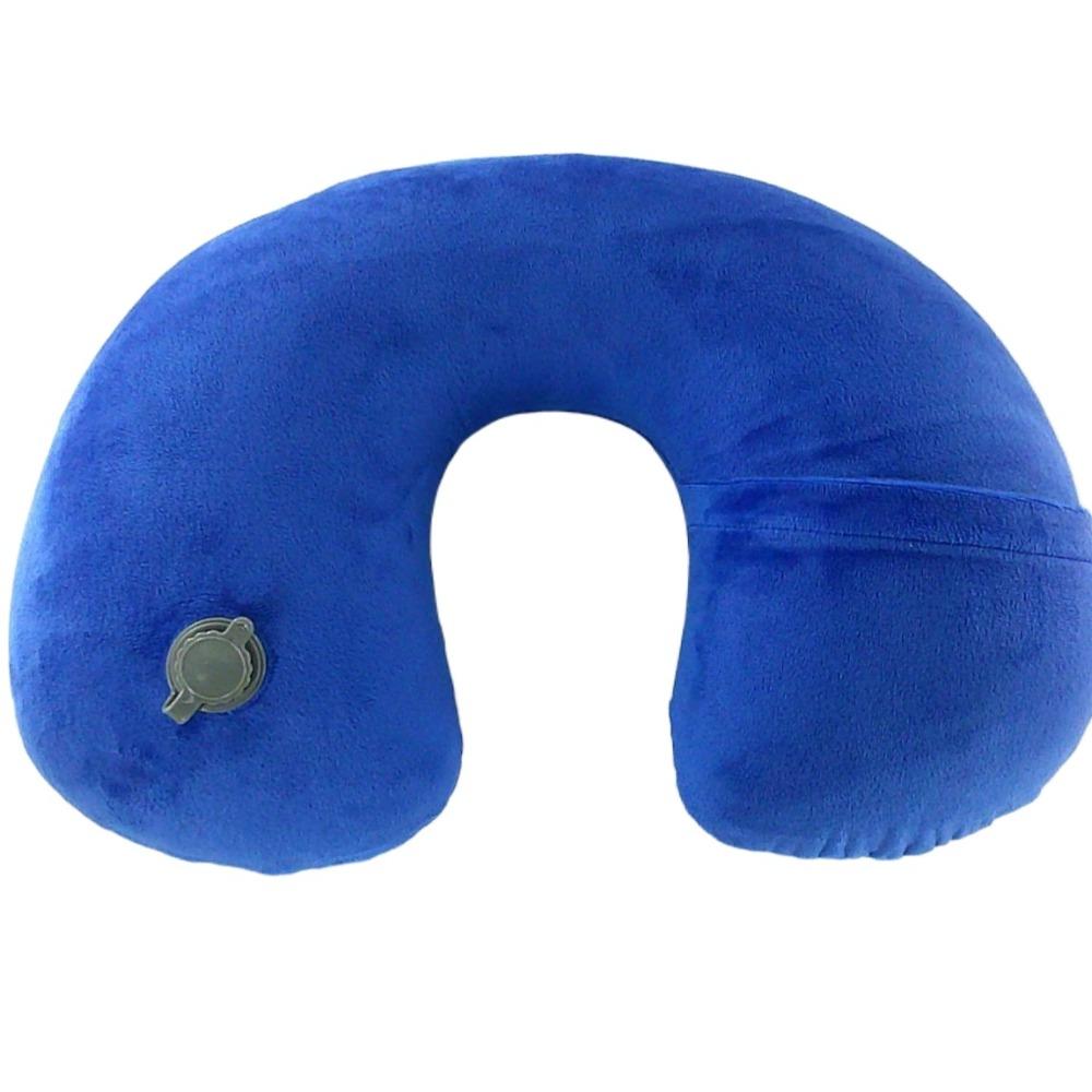 

Портативная U-образная подушка с плюшевым чехлом для путешествий, подушка для головы, поддержка шейного отдела позвоночника синий