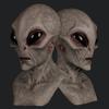 New Halloween Alien Mask Horror Headgear UFO Latex Props