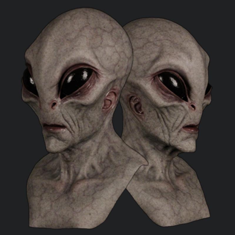 New Halloween Alien Mask Horror Headgear UFO Latex Props