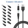 DC5.5x2.1mm Laptop Power Adapter Set - 13 Pieces, 1.5m Cord