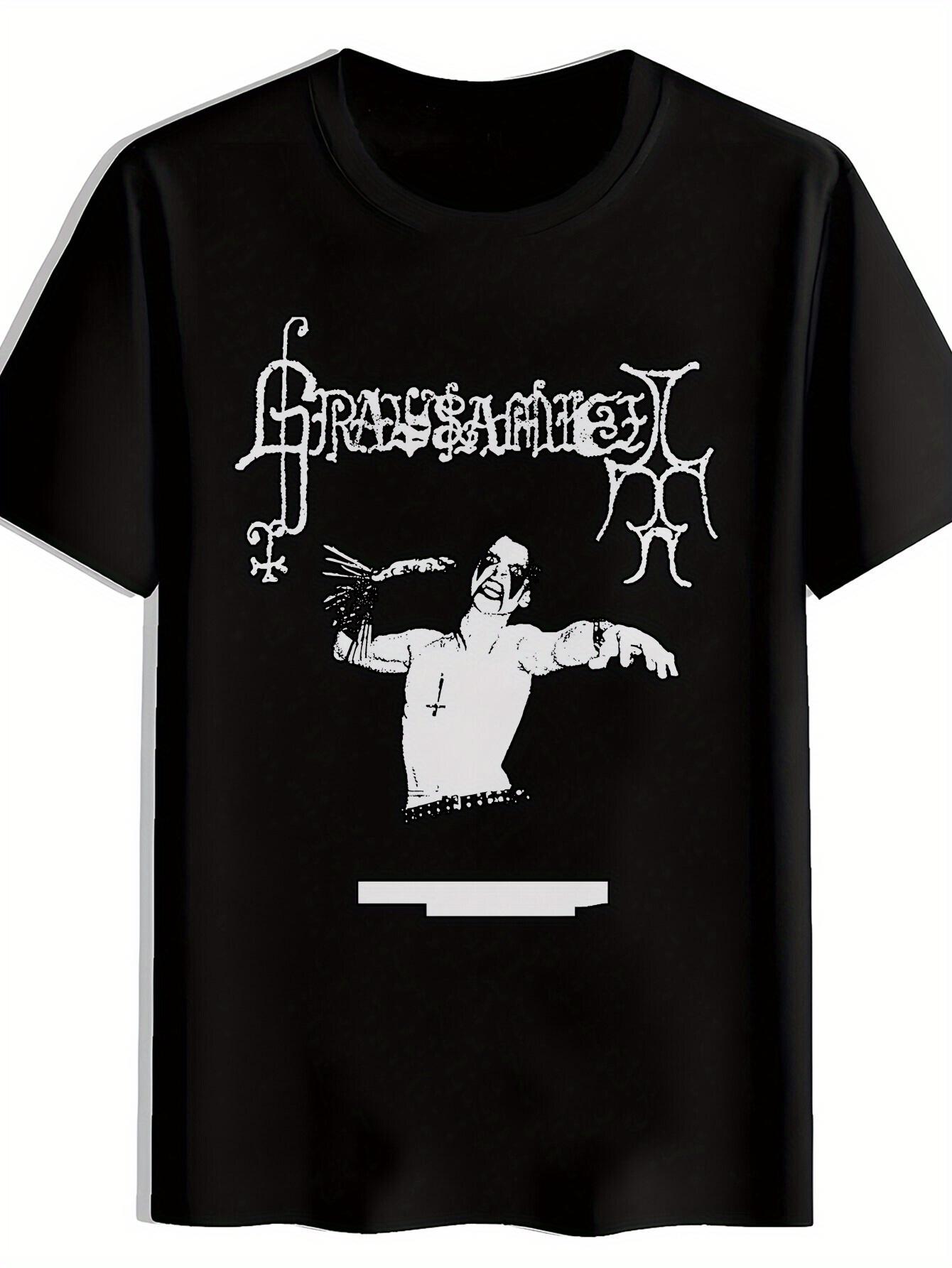Black Graphic T-shirt - Grandfather Skull & Crossbones Design M