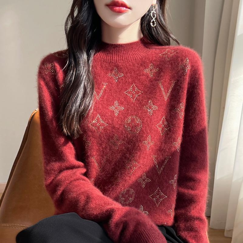 Dámský kašmírový svetr Kašmír Qinghe 30% kašmír 70% vlna podzimní a zimní pulovr hřejivý a módní