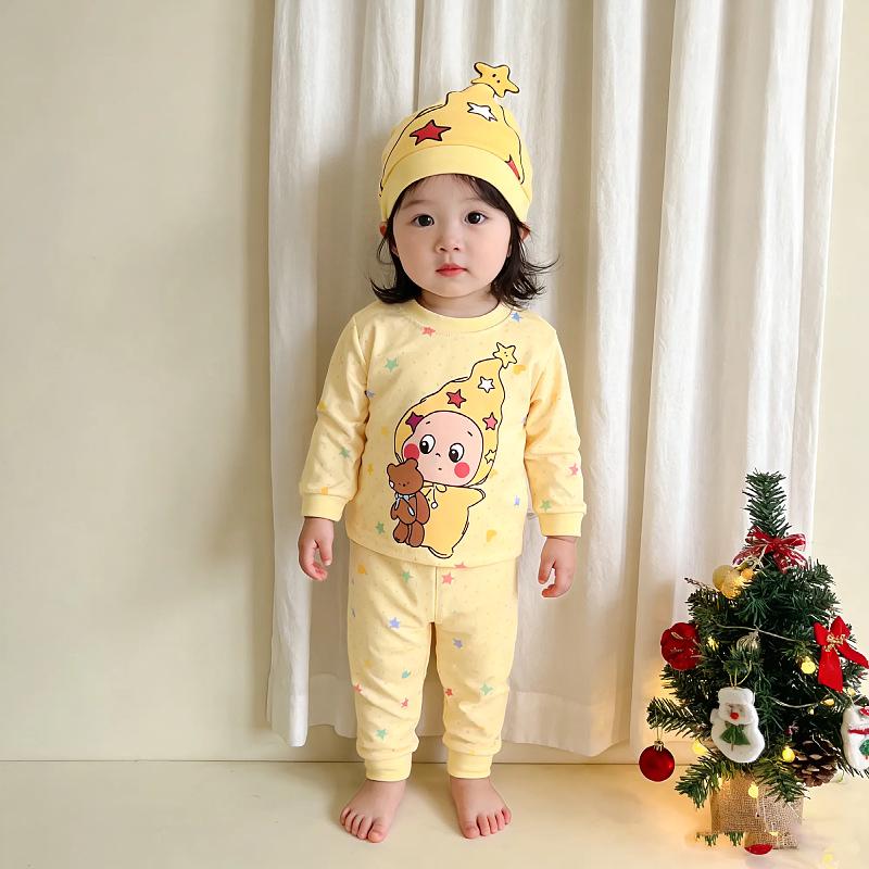 Children's Four Seasons Warm Pajama Set: Boys & Girls Two-Piece Autumn Sleepwear