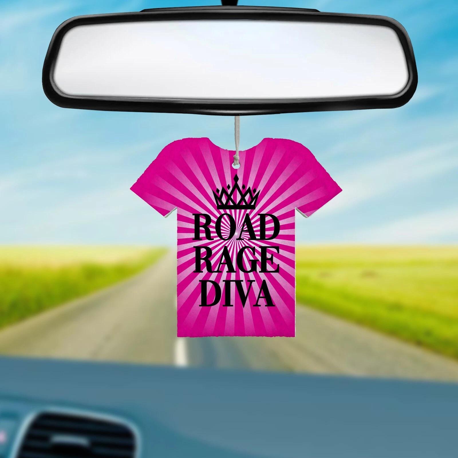 

REUSABLE Double Sided T-Shirt Air Freshener - Road Rage Diva Add Your own Scent M