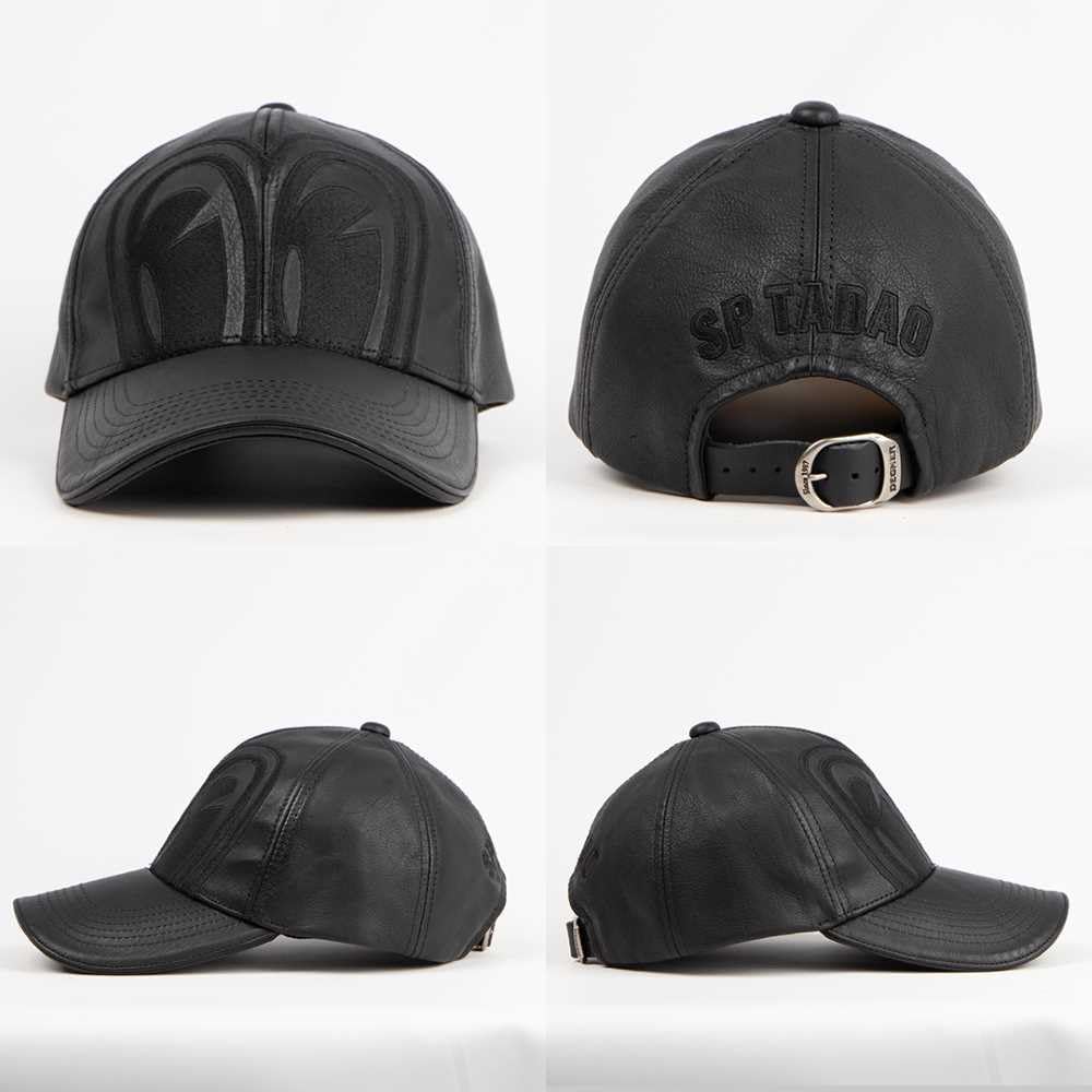 SP Tadao Collaboration SP Tadao Leather Cap Hat Motorcycle Supplies [Degner] SPCP-2 (Black)