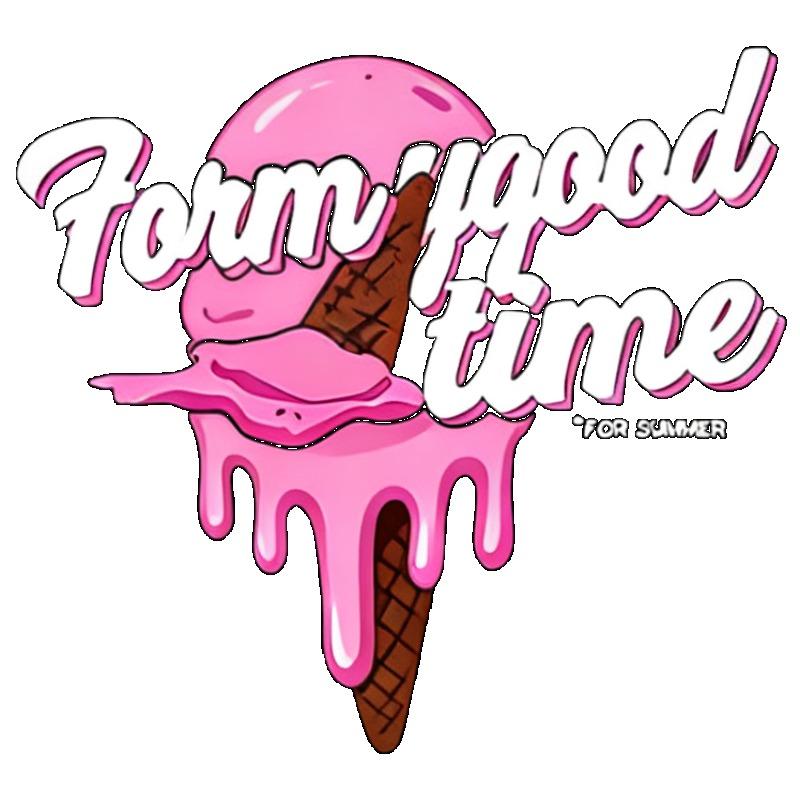 Oversized T Shirt Black Ice Cream Graphic Form Good Time Summer Casual Wear