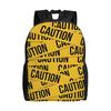 Caution Construction Vehicle Backpack Daily Retro Grunge Mochila Large Capacity Schoolbag For Teen Boys