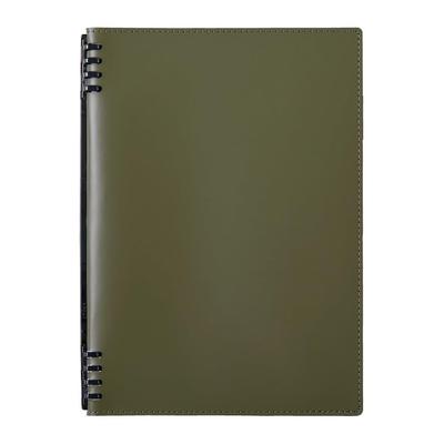 King Jim Teflaine Leather Fest U Caderno de Argolas em Couro Sintético, B5, Oliva, 9855TELU-OL