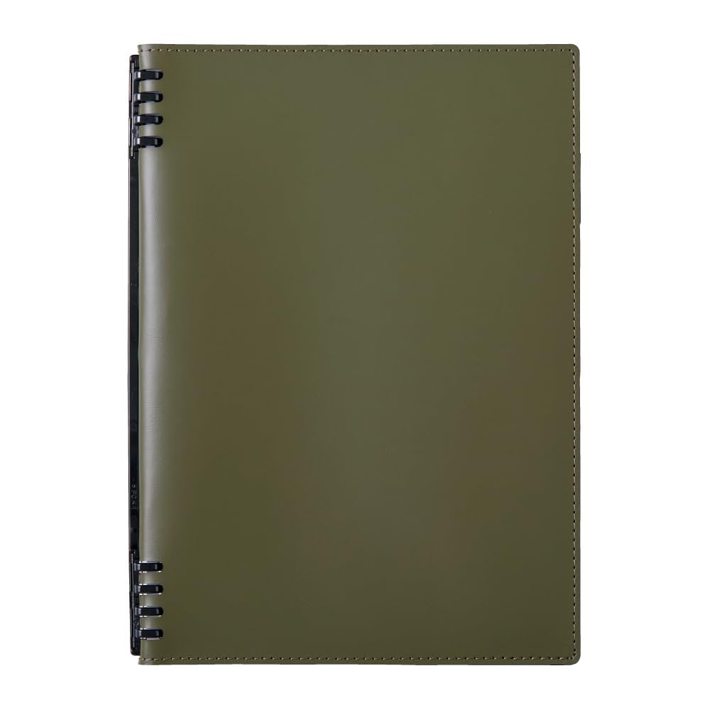 King Jim Teflaine Leather Fest U Synthetic Leather Ring Notebook, B5, Olive, 9855TELU-OL оливковый