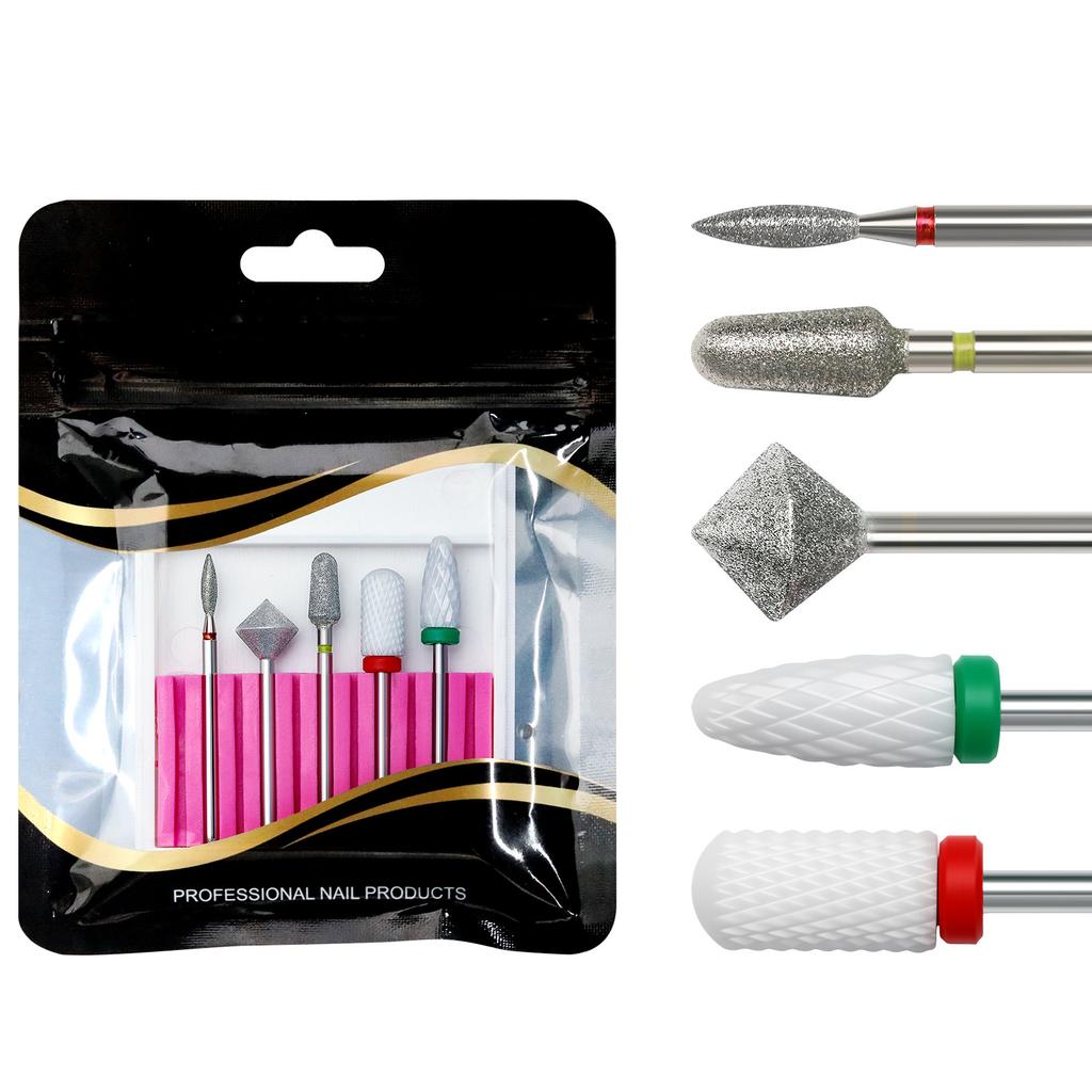 Alloy Tungsten Steel Nail Drill Bits Kits To Remove Cuticle Nail Art Grinding Head Tool Ceramic Nail Polishing Tool