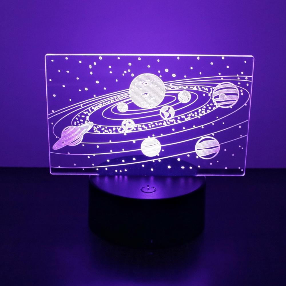 3D Lamp illusion Solar System Nine Planets Lava LED Night Light Color Changing Child Nightlight Table lamps Room Decor Kid Gifts