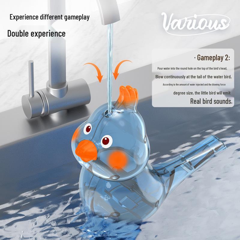 Pískátko pro ptáčky plněné vodou pro děti: Zlepšuje orálně motorické dovednosti a artikulaci pomocí realistických zvuků ptáků pro kojence a batolata