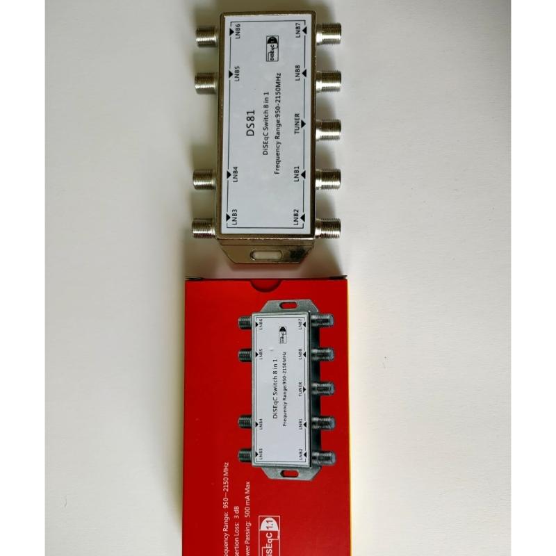 Professional 8 Input 1Output Satellite TV Signal Switching With Plating Design For Satellites TVs & Security Systems