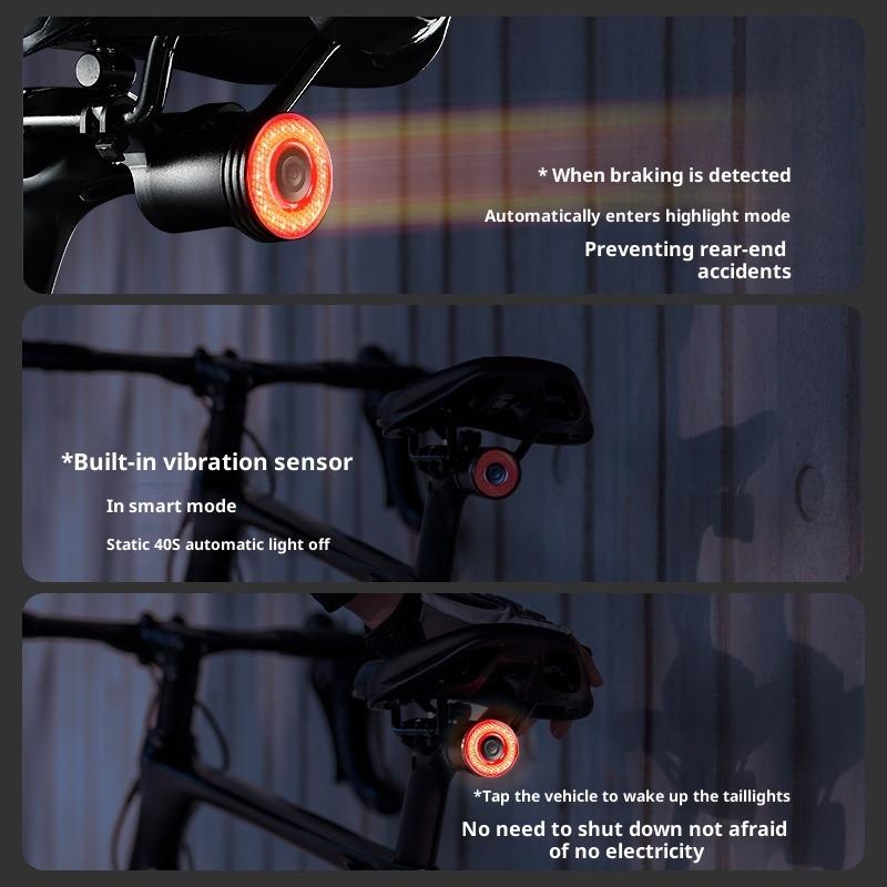 Bicycle Intelligent Induction Brake Tail Light Road Car Warning Light Outdoor Bicycle Light Sensing Riding Light