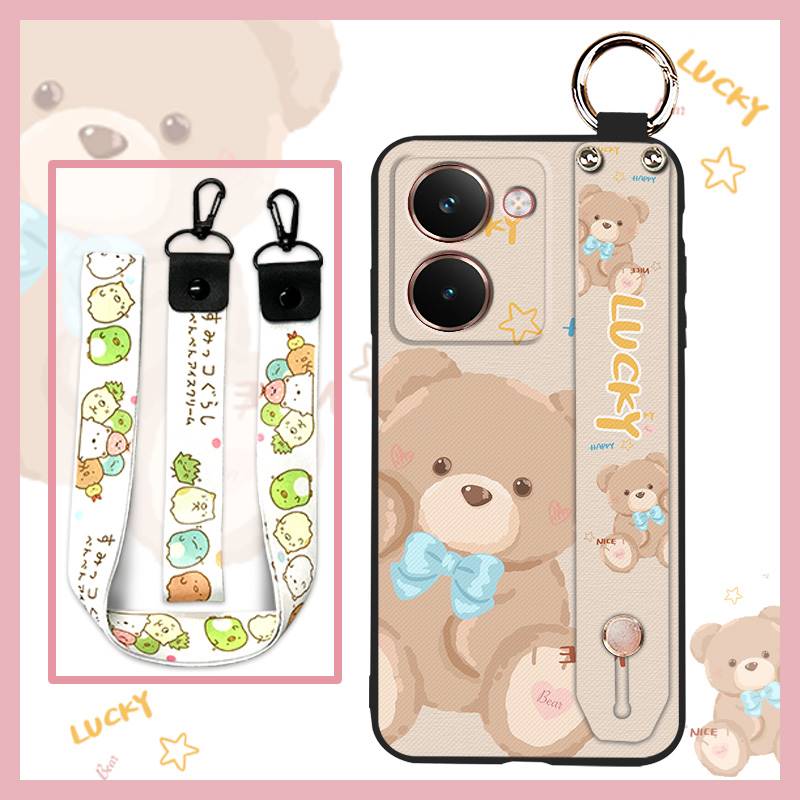 Back Cover Kickstand Phone Case For Realme P3 Ultra 5G Dirt-resistant Durable Cute Wristband Fashion Design Protective