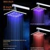 BAKALA  8 10 12 16 Inch Water Powered Rain Led Shower Head Bathroom 3 Colors Led Showerhead. Chuveiro Led