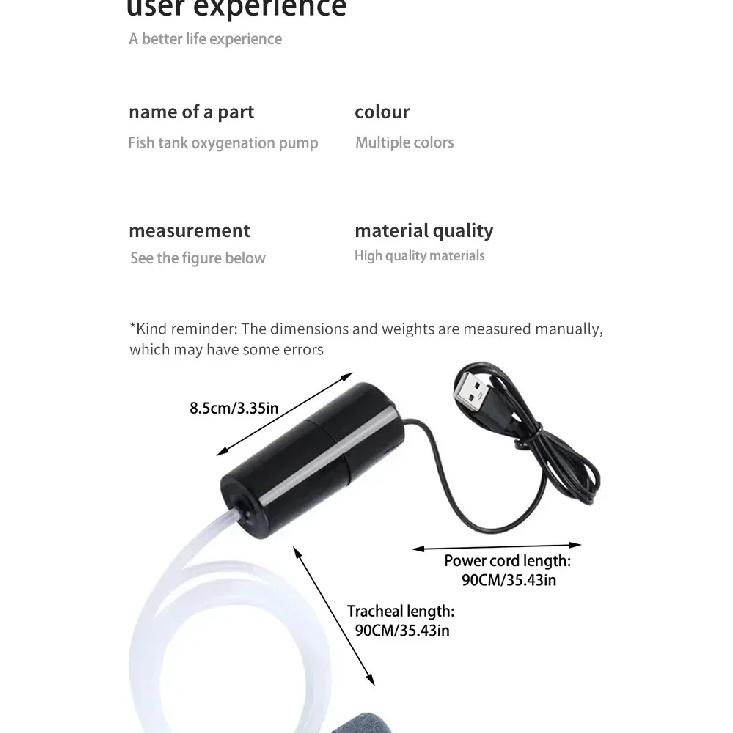 Mini Oxygen Pump USB Portable Fish Tank Fish Farming Aquarium Supplies Small Oxygen Pump Ultra Quiet Fishing Aerator