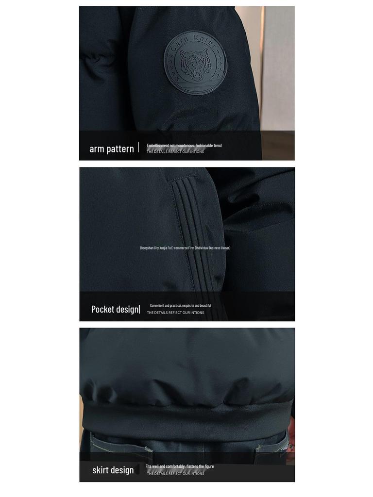 Marken Herren Slim Fit Daunenjacke - Dicke Warme Lässige Oberbekleidung mit Stehkragen für Herbst & Winter