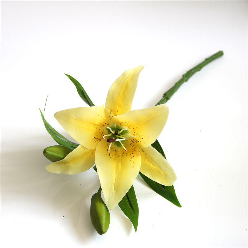 38cm Real Touch Artificial Lily Millet Flower Bunch Spray Wedding Decor