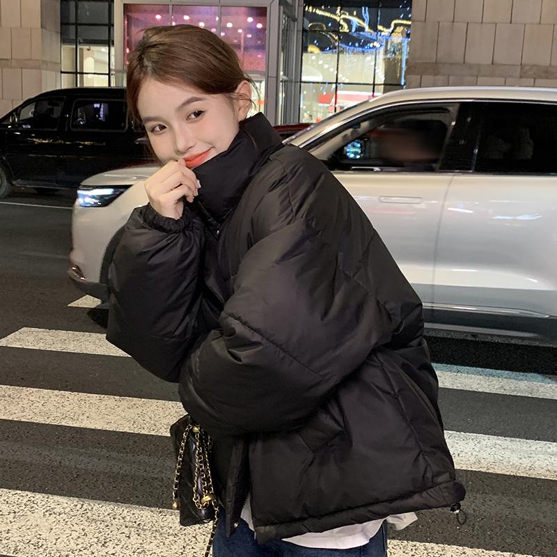 Herbst Winter Verdicken Warmer Parka Damen Lässig Süß Einfarbig Große Tasche Lockere Jacken Oberbekleidung