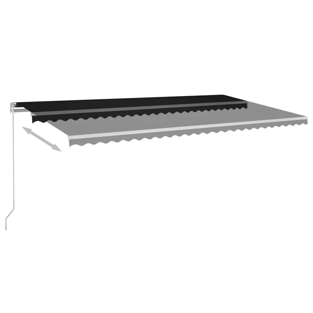 Manual Retractable Awning with LED Lights 600 x 300 cm Anthracite